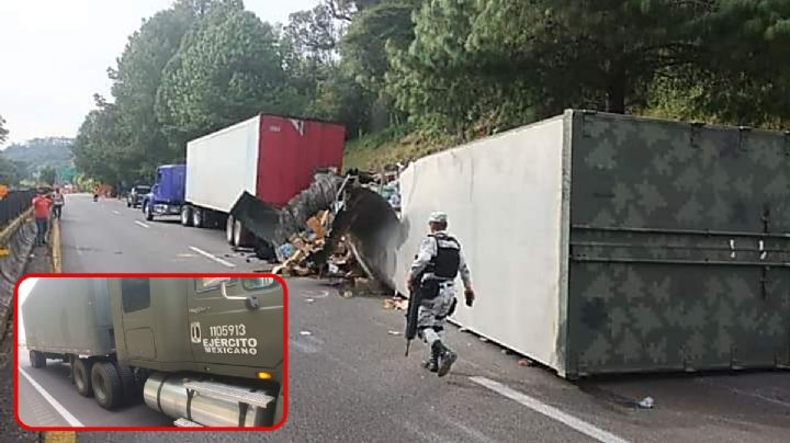 Vuelca tráiler de la Sedena en la México-Cuernavaca, llevaba víveres para Acapulco