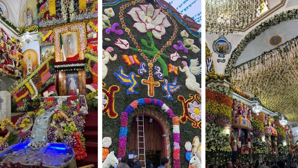 Adornos a la parroquia de La Perla, Veracruz