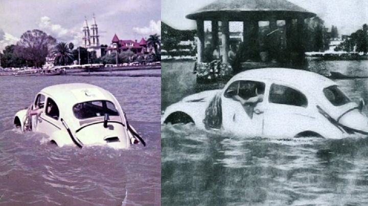 Así fue el día en que un Vocho atravesó nadando el Lago de Chapala | VIDEO