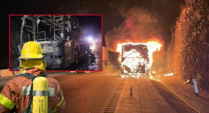 Se incendia autobús en la México-Querétaro, pasajeros logran sobrevivir I FOTOS