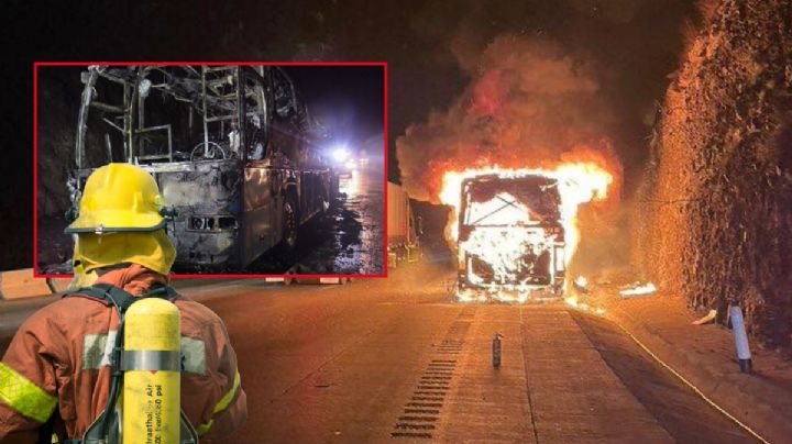 Se incendia autobús en la México-Querétaro, pasajeros logran sobrevivir I FOTOS