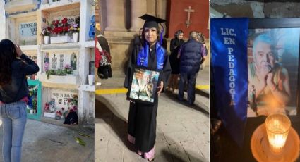 “Me gradué, abuelito”: alumna de León visita la tumba de su abuelo para festejar que acabó la Licenciatura