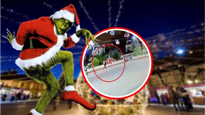 Ataca el Grinch en Hidalgo: sujeto destruye adornos navideños en la madrugada | VIDEO