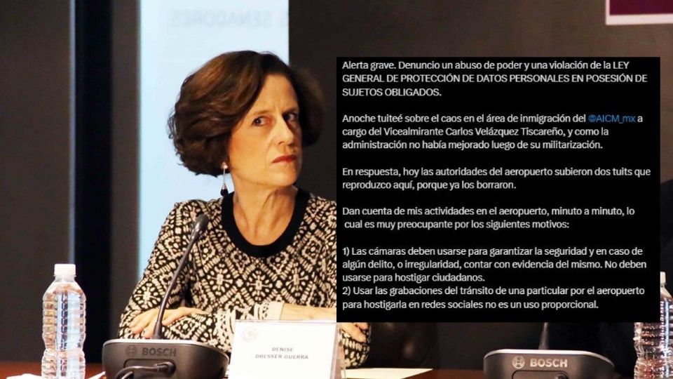 Denise Dresser denuncia abuso de poder por difusión de sus actividades en el AICM