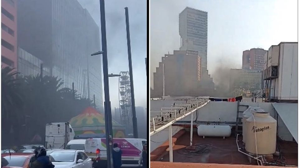 Incendio en edificio del ISSSTE sobre Paseo de la Reforma