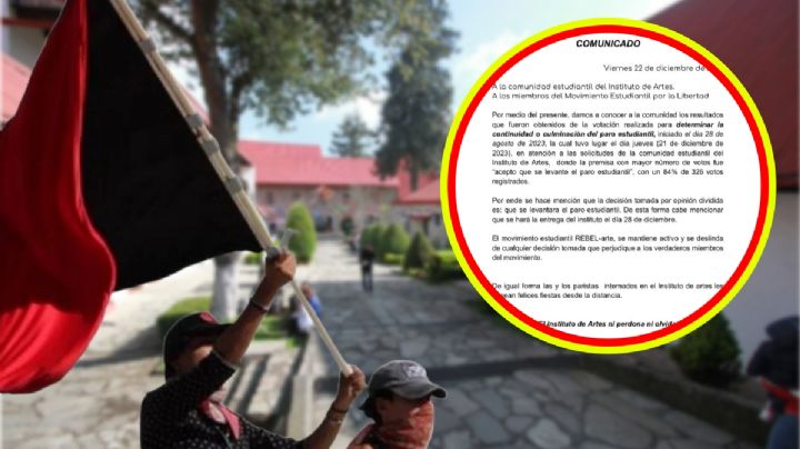 Estudiantes del Instituto de Artes de la UAEH anuncian fin al paro, en esta fecha entregan instalaciones