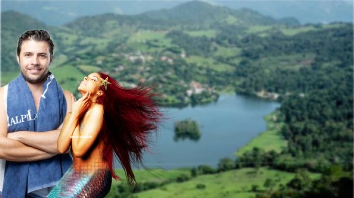 La laguna en Hidalgo con una isla en medio donde se aparece una sirena