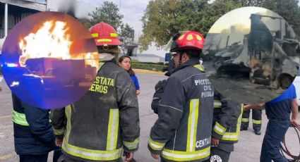 Incendio arrasa con fábrica en Puebla, hay varios vehículos calcinados | VIDEO