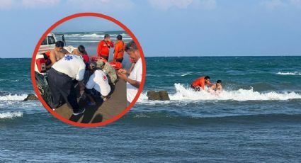 En Navidad, rescatan a 8 personas arrastradas por el mar en Chachalacas