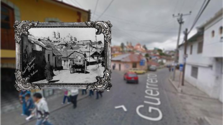 Así se veía esta céntrica calle en el Pueblo Mágico de Real del Monte hace 100 años