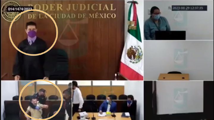 VIDEO | Acusado de violencia familiar "explota" en plena audiencia y agrede a juez