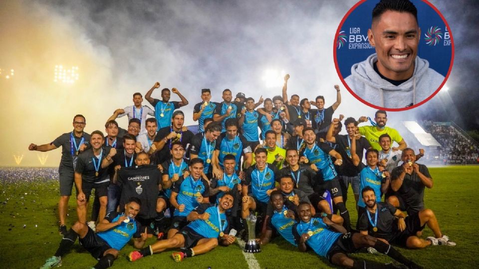 El futbolista celayense celebró el campeonato con su equipo Cancún FC.