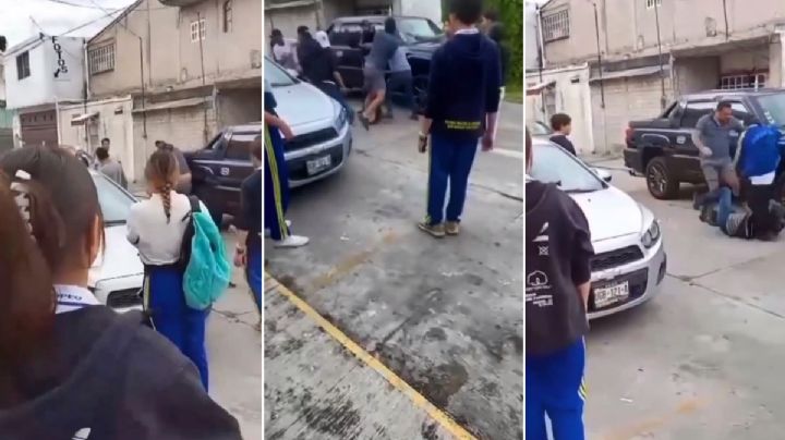 VIDEO | Otra campal en Puebla: estudiantes pelean, interviene padre de uno, armado