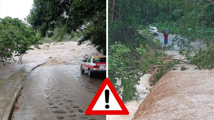 Frente frío 13: Por fuertes lluvias, se desbordan ríos y se inundan en Los Tuxtlas