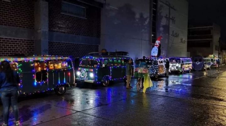 Llega ahora caravana navideña de luces, pero con combis Volkswagen