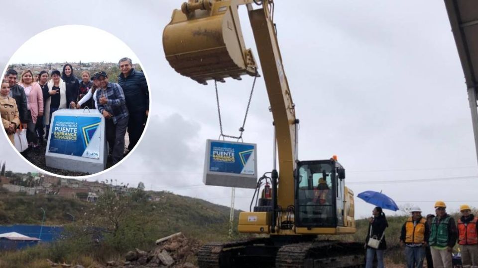 La presidenta municipal Alejandra Gutiérrez encabezó el acto de colocación de la primera piedra de puente.