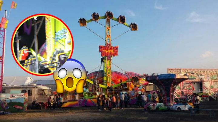 Otra vez, falla juego mecánico en feria de Tizayuca y deja suspendidas a personas | VIDEO