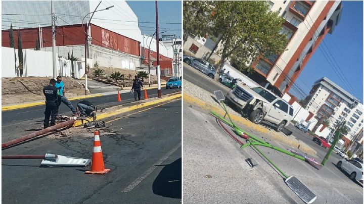 Pachuqueños vs postes: este lunes derriban dos en accidentes separados | FOTOS
