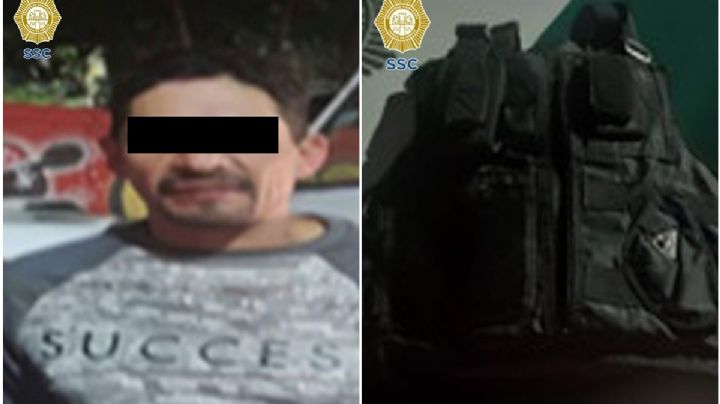 Cae en Iztapalapa ex convicto con chaleco antibalas, arma y moto para asaltar
