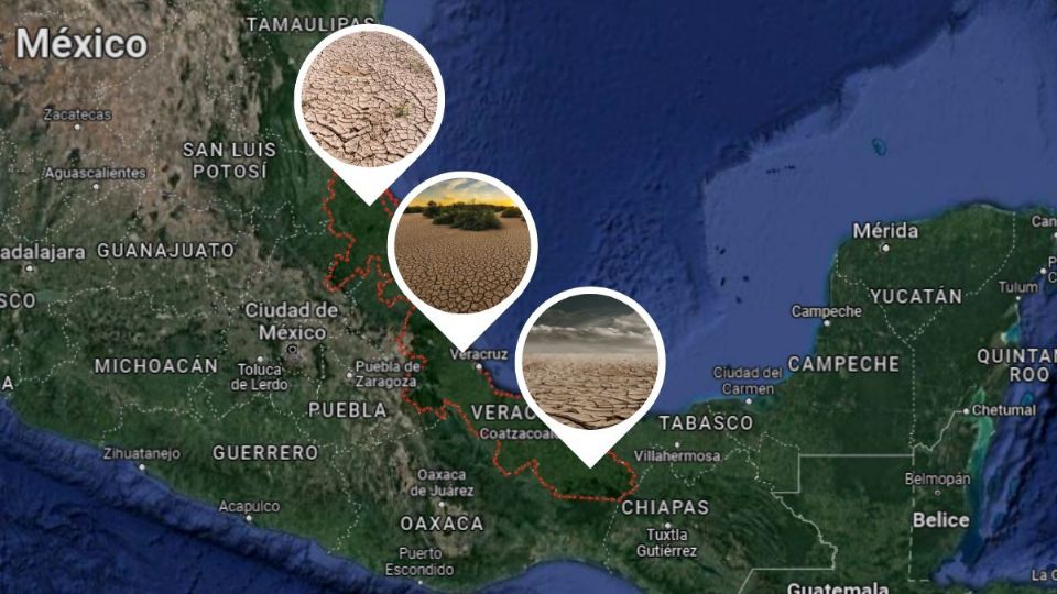 Municipios con sequía extrema en el estado de Veracruz