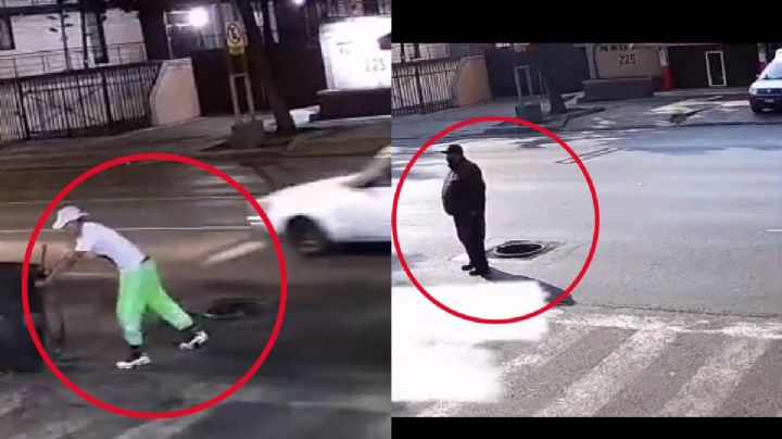 VIDEO: Trabajadores de limpieza de CDMX son captados robándose tapas de coladeras