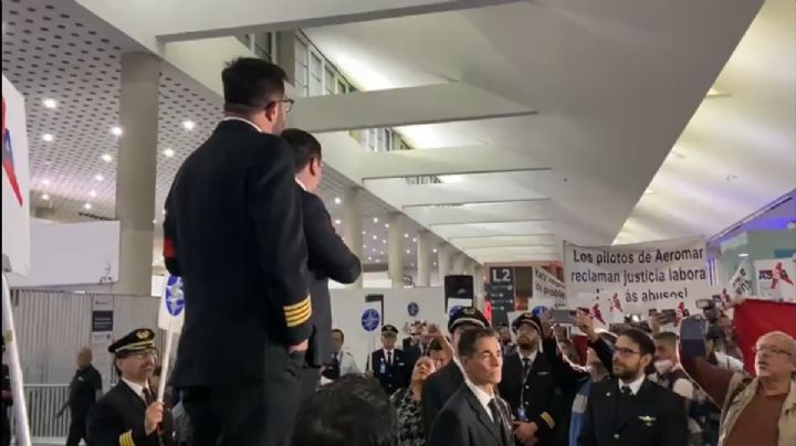 Huelga de trabajadores de Aeromar a un día de su cese de operaciones en el AICM