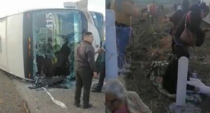 VIDEO: Autobús de pasajeros vuelca en Sinaloa; hay lesionados y una mujer sin vida
