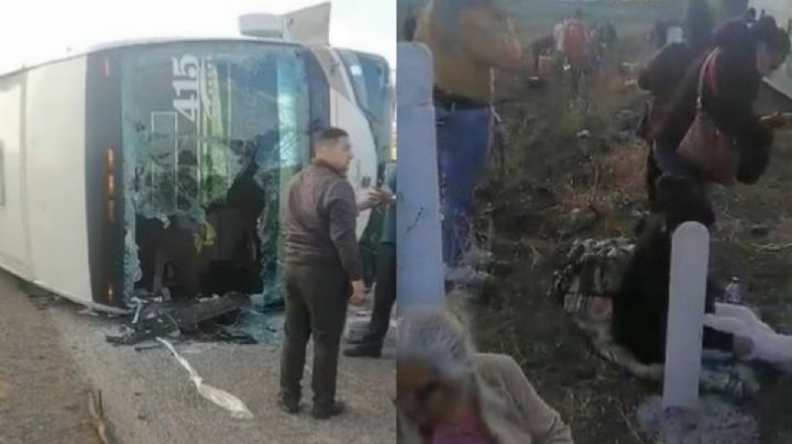 VIDEO: Autobús de pasajeros vuelca en Sinaloa; hay lesionados y una mujer sin vida