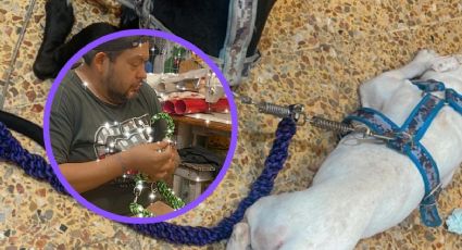 Edgar perdió la vista y dejó de tatuar, ahora teje correas para perros en Veracruz
