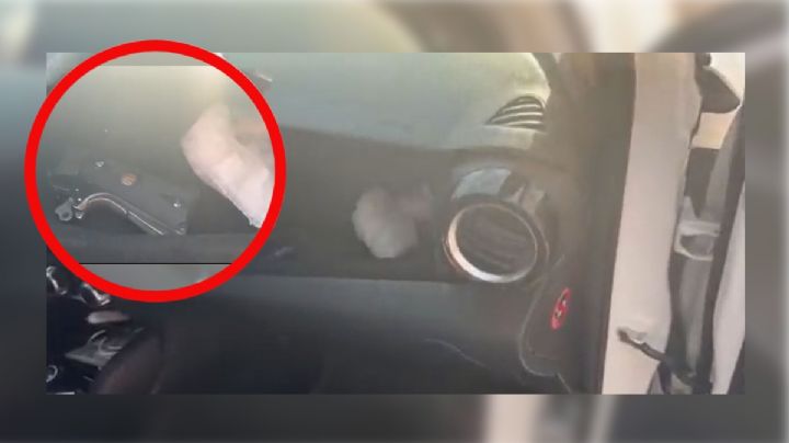 VIDEO: descubren escondite de arma de fuego y posible droga en coche de colombianos