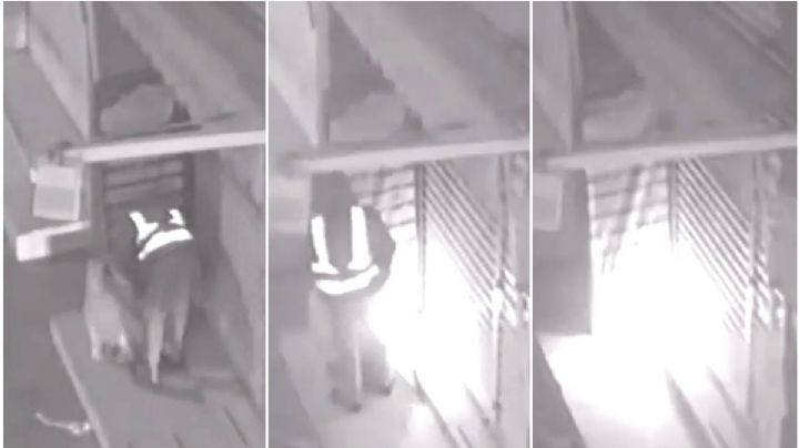 Hombre trata de quemar negocio en avenida Madero de Pachuca, héroe anónimo lo evita