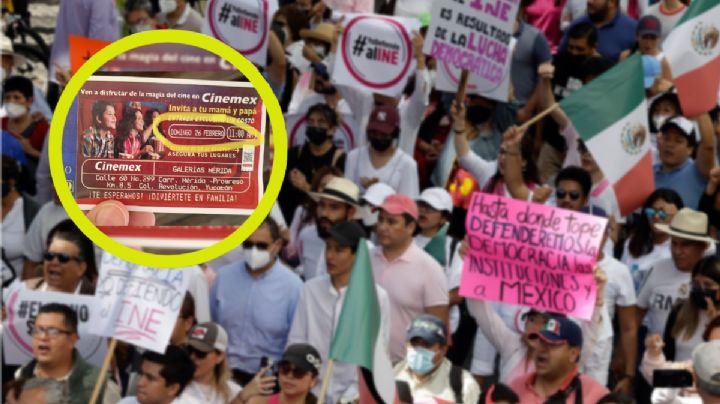 Denuncian boletos gratis para el cine el día de la marcha de defensa del INE