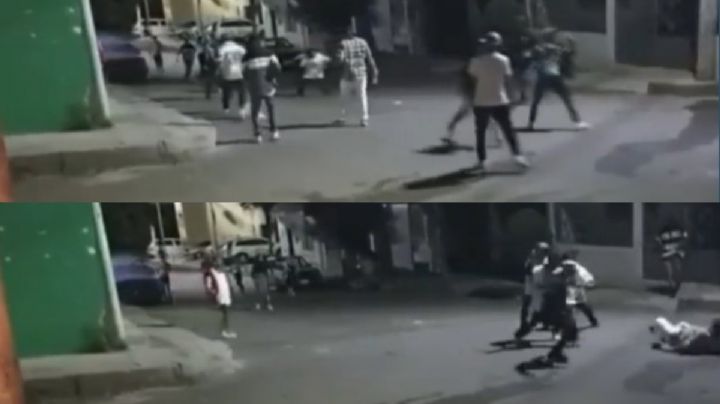 VIDEO: Con palos y hasta machetes se arma batalla campal en Aguascalientes