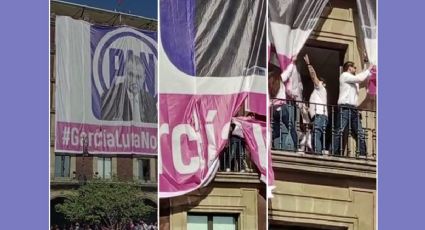 VIDEO: Pretendían "meter" a García Luna en concentración en defensa del INE pero no los dejan