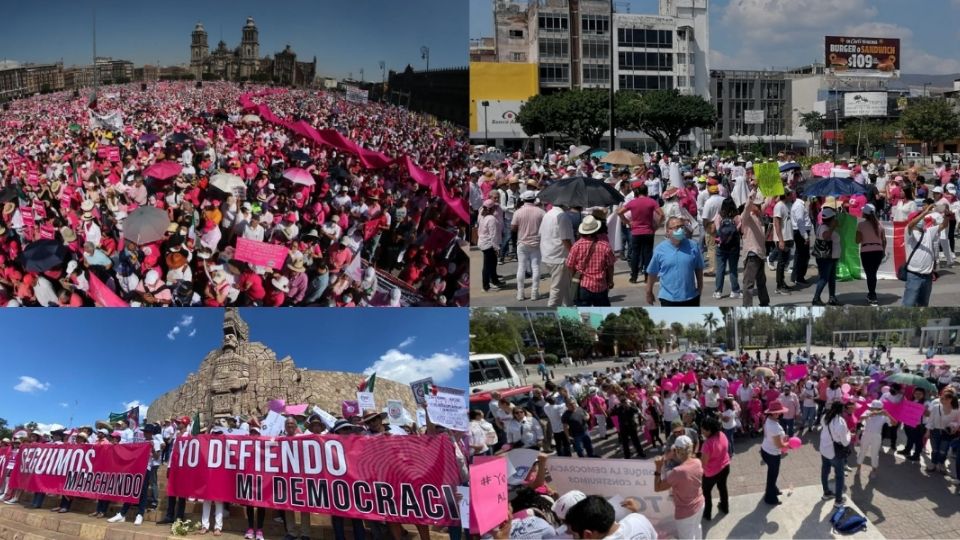 En todo México la marcha a favor del INE tuvo personas en sus principales plazas cívicas
