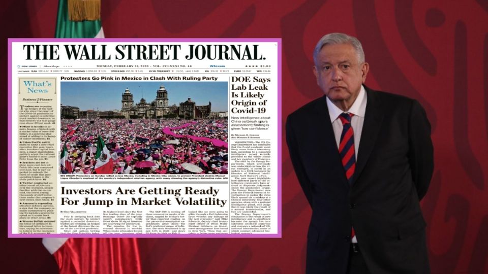 WSJ destaca protesta contra AMLO por reforma electoral