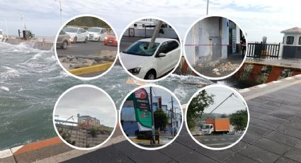 Frente Frío 28: autos dañados, calles cerradas, ventanales rotos en Veracruz