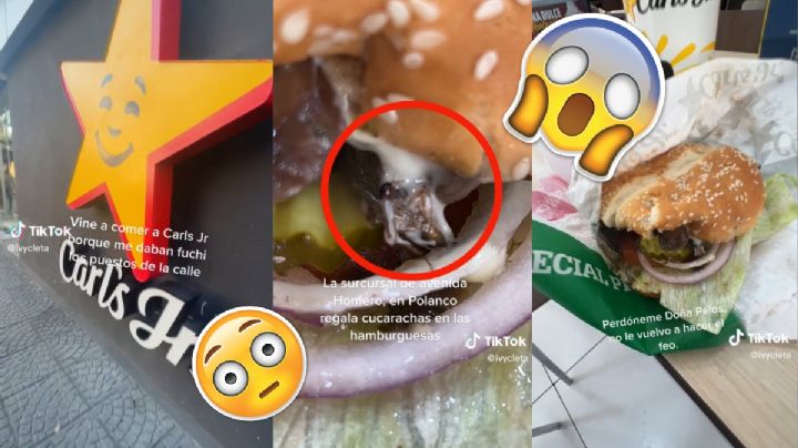 VIDEO TIKTOK: mujer halla cucaracha en hamburguesa de Carl´s Jr Polanco