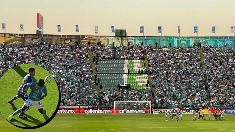 El lugar donde se ubicaría la porra en el Estadio León estaba vacío.
