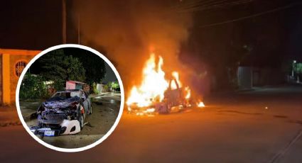Violencia al sur de Veracruz: Prenden fuego a taxi de Villa Oluta