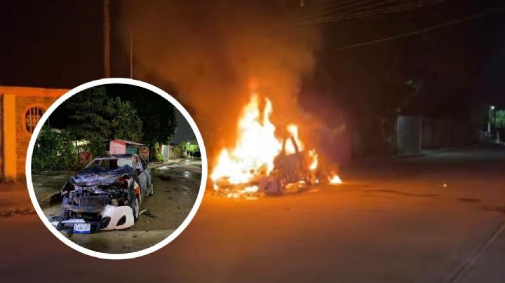 Violencia al sur de Veracruz: Prenden fuego a taxi de Villa Oluta