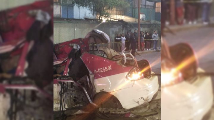 Accidente deja cuatro personas muertas en Iztapalapa, viajaban a bordo de un taxi