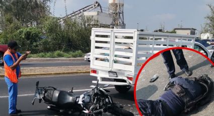 Motopatrullero de la Policía Estatal choca contra camioneta en carretera Veracruz-Xalapa