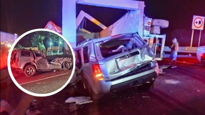 En medio de rapiña, familia queda atrapada en choque en autopista Orizaba, Veracruz