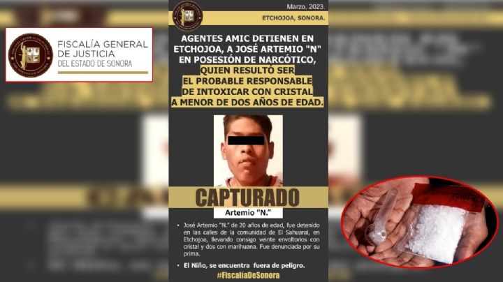 Cae joven que le dio cristal a niño de 2 años en Sonora; su prima lo denunció