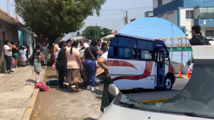 Estudiante lesionada tras caer de camión en movimiento, en Veracruz