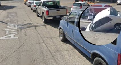 Así se veía la grieta hace un año en Google Maps; hoy se tragó un auto