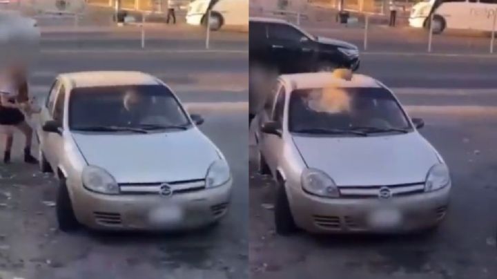 Alumnas de prepa apedrean auto de degenerado que se tocaba mientras las veía | VIDEO
