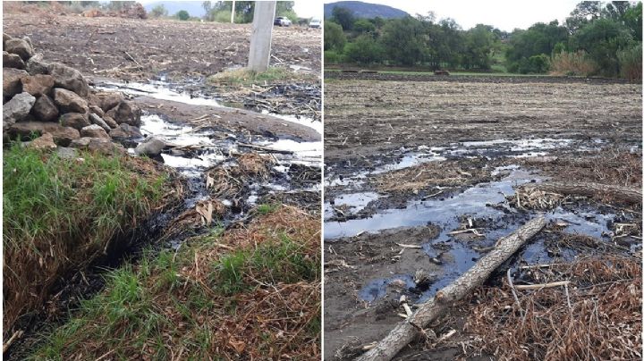 Huachicoleros provocan fuga de combustible que contamina río Tula