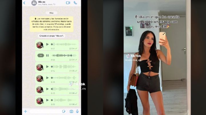 Joven mujer crea un grupo de WhatsApp con ex novios, y esto les preguntó